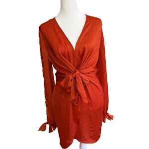 orange mesh marble print ruched bodycon dress High Neck Long Sleeve Mini Bodycon Dress In Orange Marble Print Mesh | EGO EU